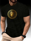 Round Neck Running Tshirt Men Thin Top Art Printing Quick Dry Short Sleeve Breathable Fitness Sports T-shirt Wear for all Season