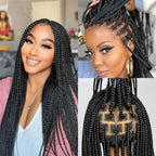 Synthetic Full Lace Wig Braided Wigs For Black Women Cornrow Box Wig Braid 36 Inches Braiding Hair Knotless Box Braids Wigs