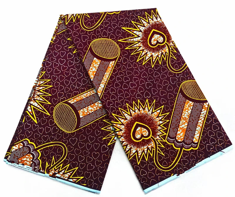 Veritable Soft Real  6yards For Party Dress Africna Wax Print Fabric Pagne Wax Material DIY Dress 100% Cotton