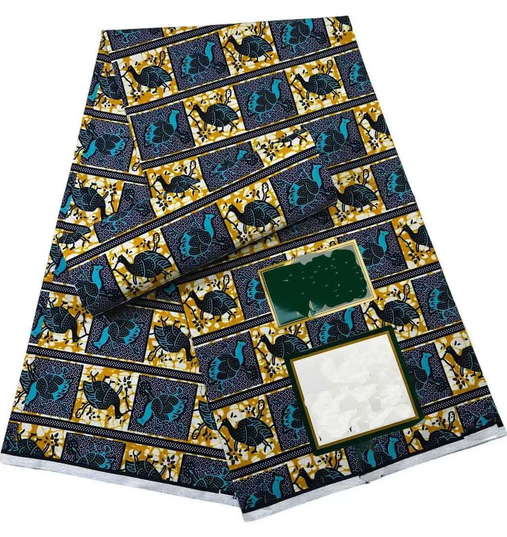 Veritable Soft Real  6yards For Party Dress Africna Wax Print Fabric Pagne Wax Material DIY Dress 100% Cotton