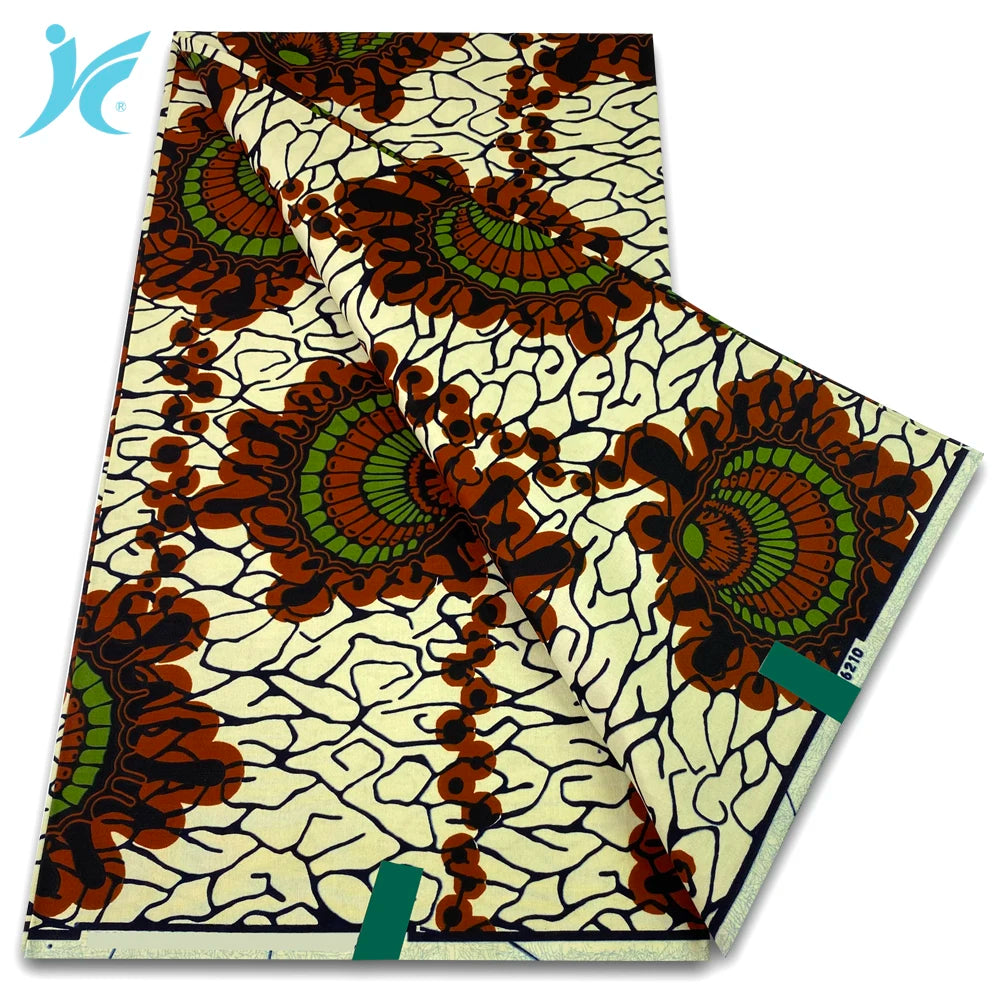 Ankara Wax Fabric 6 Yards High Quality African Wax Print Fabric 100% Cotton Soft Dutch Hollandais Fabric for Men&Women Dresses