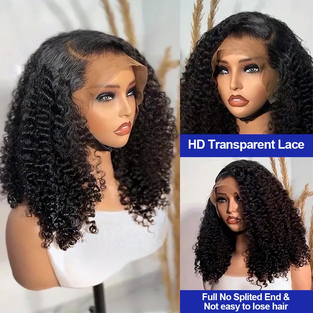 Deep Wave 13X6 Hd Lace Frontal Wig For Women 250% Vietnamese Water Curly 13x4 Lace Front Wig Short Bob Glueless Wigs Human Hair Natural Color