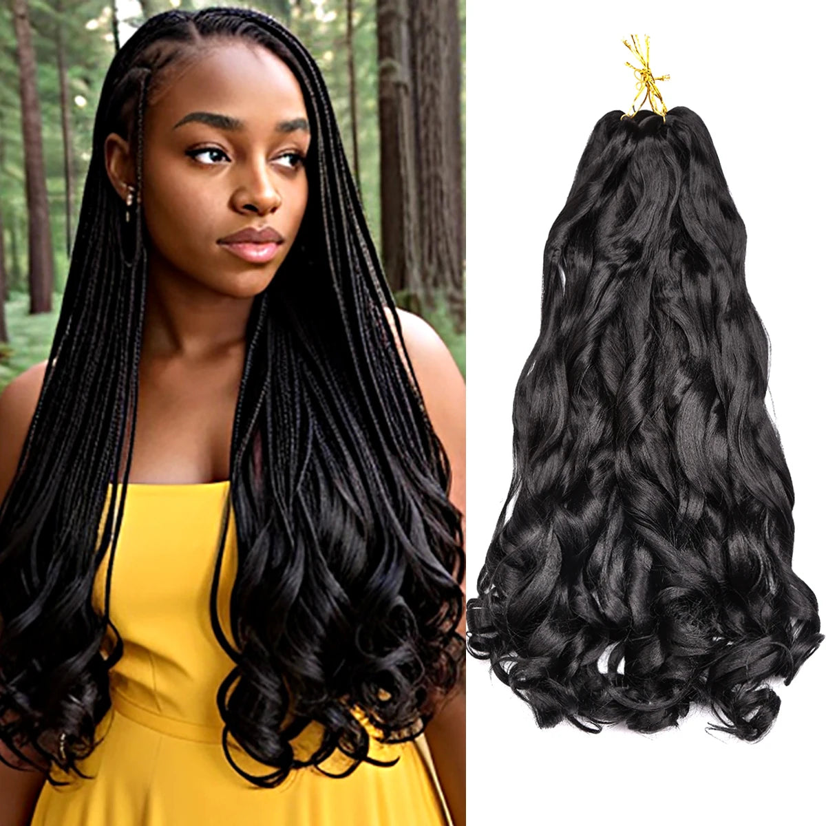 French Curls Braiding Hair Synthetic Hair Spiral Curls Braids Hair Pre Stretched Loose Wave Braiding Hair Extensions For Women