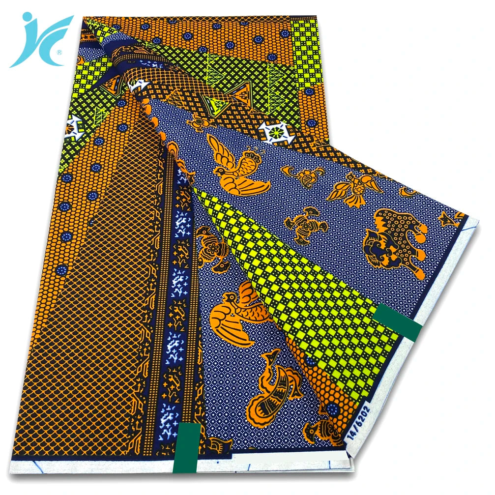 Ankara Wax Fabric 6 Yards High Quality African Wax Print Fabric 100% Cotton Soft Dutch Hollandais Fabric for Men&Women Dresses