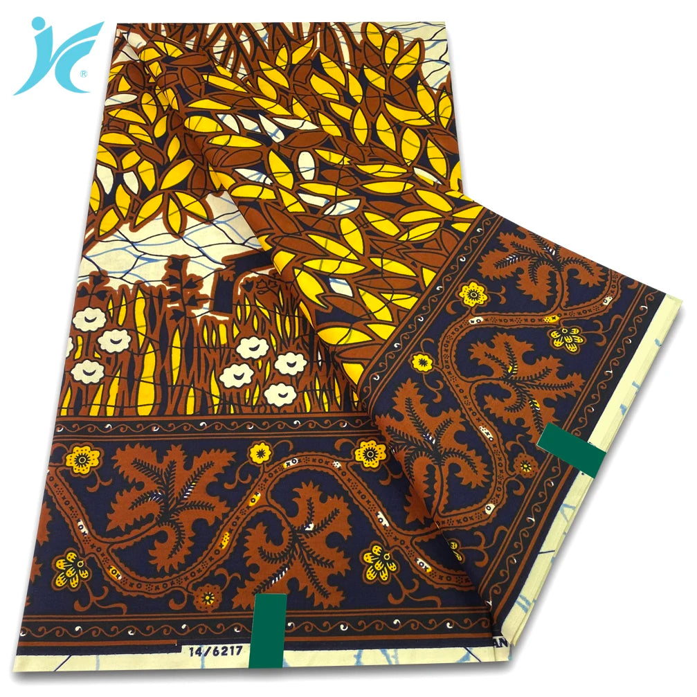 Ankara Wax Fabric 6 Yards High Quality African Wax Print Fabric 100% Cotton Soft Dutch Hollandais Fabric for Men&Women Dresses