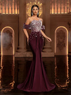 Caroline Charming Mermaid Evening Dresses for Women Off the Shoulder Lace Appliques Saudi Arabric Vestidos De Fiesta Customized