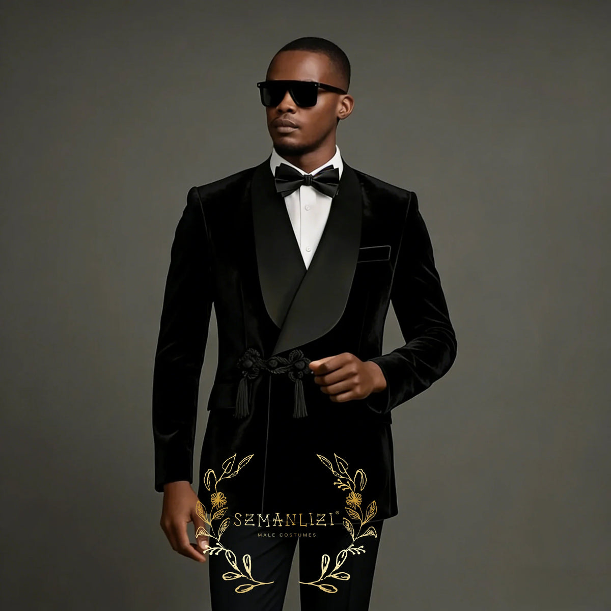Men Suits 2 Piece Peaked Lapel Double Breasted Fashion Prom Suits Slim Fit Blazer Sets Brown Plaid Mens Wedding Wear Coat+Pant