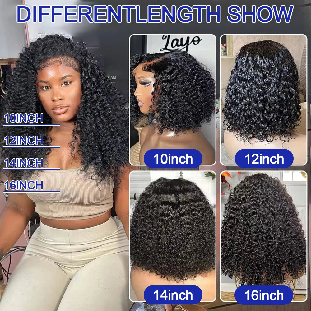 Deep Wave 13X6 Hd Lace Frontal Wig For Women 250% Vietnamese Water Curly 13x4 Lace Front Wig Short Bob Glueless Wigs Human Hair Natural Color