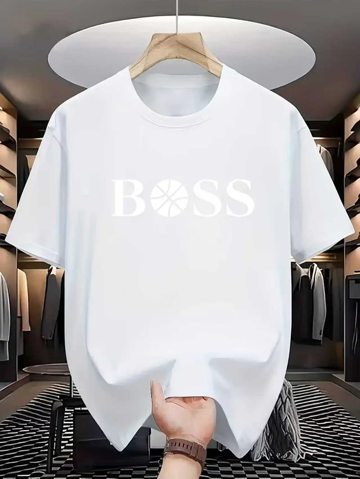 Men's summer fashion casual sports loose print round neck short sleeved T-shirt topBreathable Quick Drying