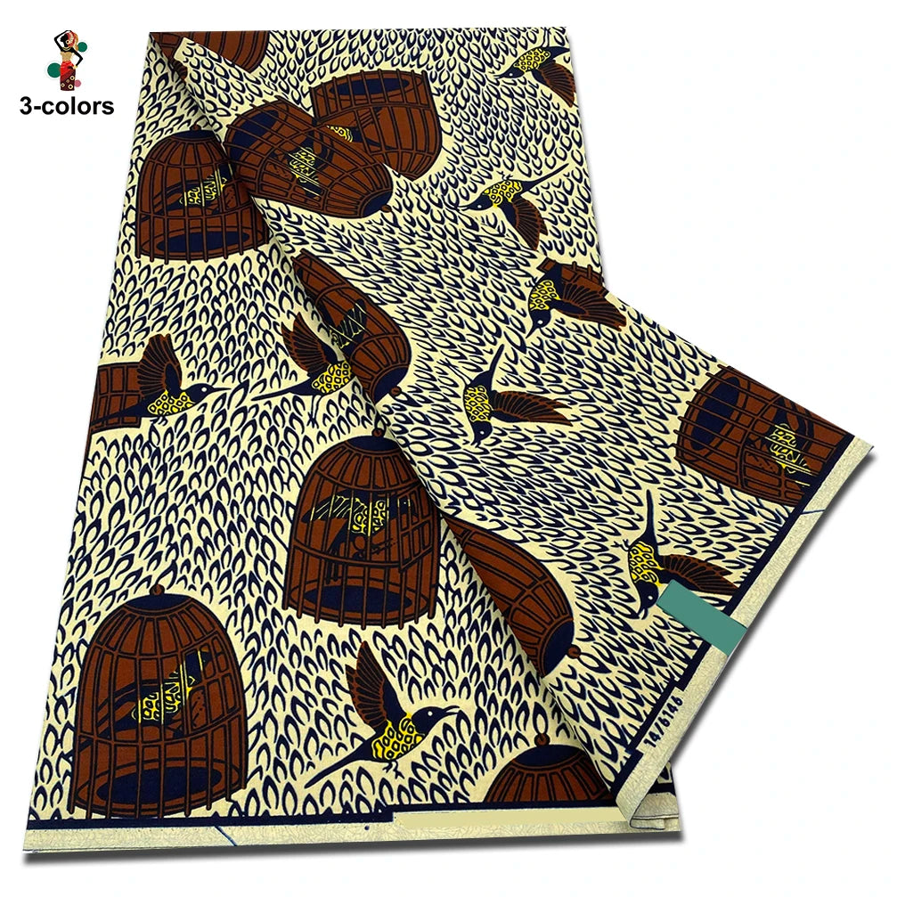New Arrival High Quality Original 100% Cotton Wax Print Guaranteed Veritable Ankara African Real Wax Fabric Soft Pagne for Dress