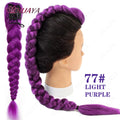 Synthetic Long Braided Purple Hair Ponytail Extensions Rumi Hairstyle Claw Clip Hair Wig for Women or Kids Costume for Chritmas