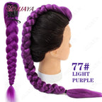 Synthetic Long Braided Purple Hair Ponytail Extensions Rumi Hairstyle Claw Clip Hair Wig for Women or Kids Costume for Chritmas