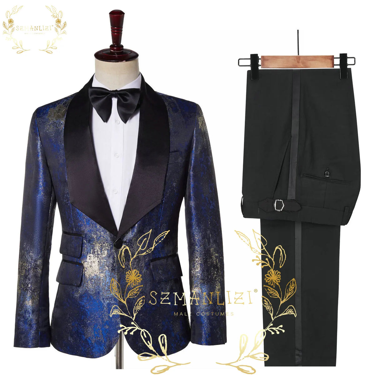 Men Suits 2 Piece Peaked Lapel Double Breasted Fashion Prom Suits Slim Fit Blazer Sets Brown Plaid Mens Wedding Wear Coat+Pant