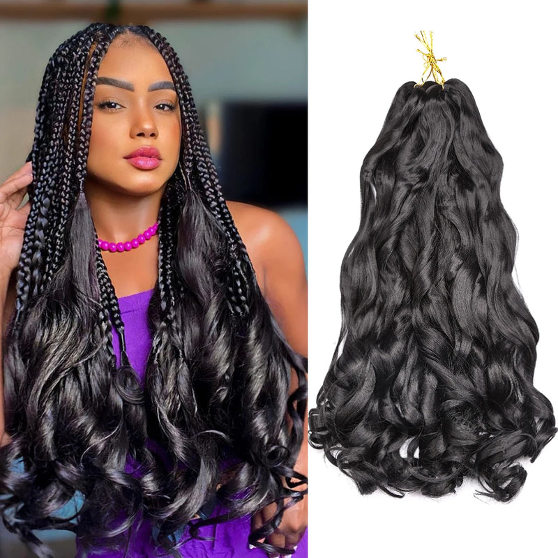 French Curls Braiding Hair Synthetic Hair Spiral Curls Braids Hair Pre Stretched Loose Wave Braiding Hair Extensions For Women