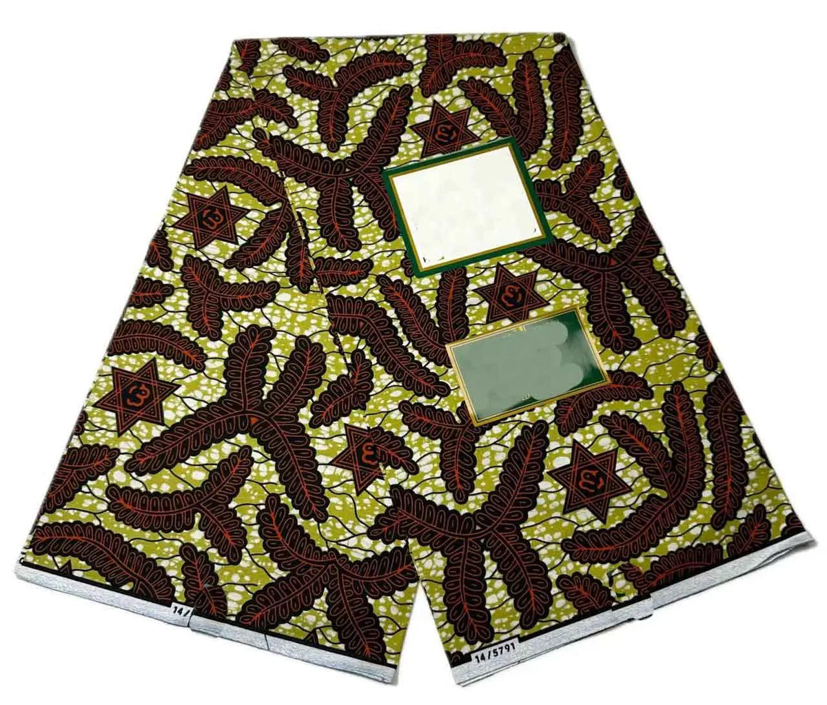 Veritable Soft Real  6yards For Party Dress Africna Wax Print Fabric Pagne Wax Material DIY Dress 100% Cotton