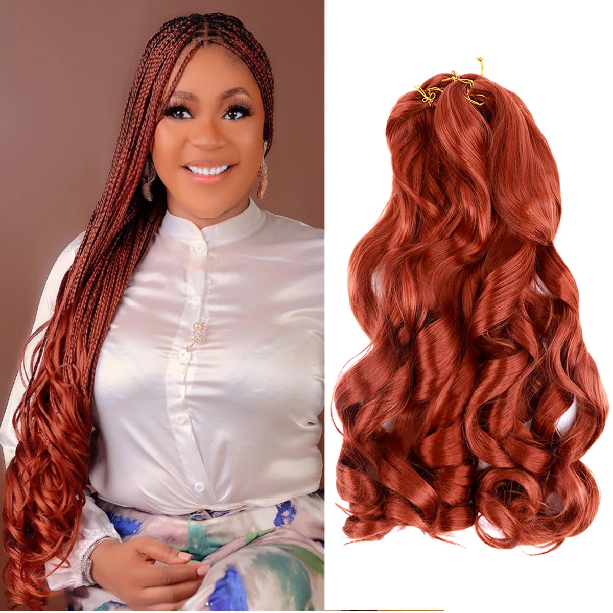 French Curls Braiding Hair Synthetic Hair Spiral Curls Braids Hair Pre Stretched Loose Wave Braiding Hair Extensions For Women