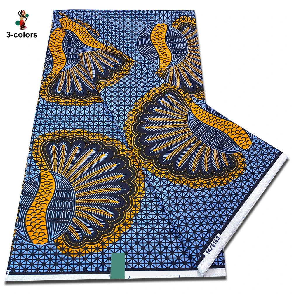 New Arrival High Quality Original 100% Cotton Wax Print Guaranteed Veritable Ankara African Real Wax Fabric Soft Pagne for Dress