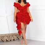 Dashiki African Dresses for Women Sexy 2025 Summer African Sleeveless V-neck Black Red Orange Mini Dress Outfits Africa Clothing