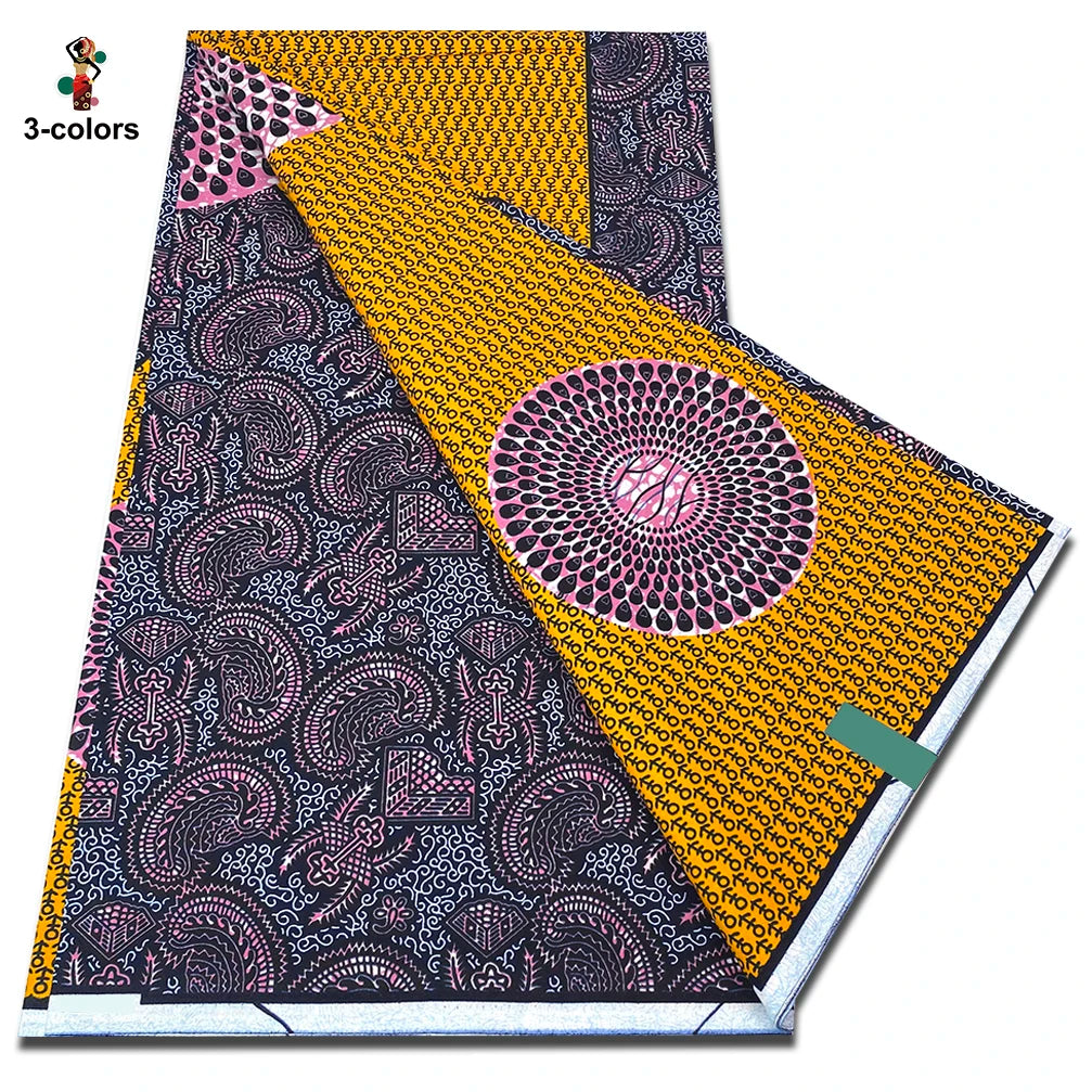 New Arrival High Quality Original 100% Cotton Wax Print Guaranteed Veritable Ankara African Real Wax Fabric Soft Pagne for Dress