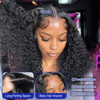 Brazilian Water Curly 13x4 Lace Front Short Bob Glueless Wig Human Hair Deep Wave 13X6 Hd Lace Frontal Wig For Women 250 Density Pre Bleached Knots Natural Color