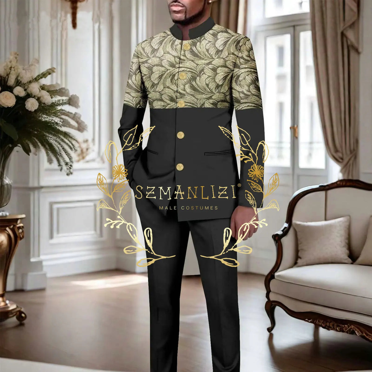 Men Suits 2 Piece Peaked Lapel Double Breasted Fashion Prom Suits Slim Fit Blazer Sets Brown Plaid Mens Wedding Wear Coat+Pant