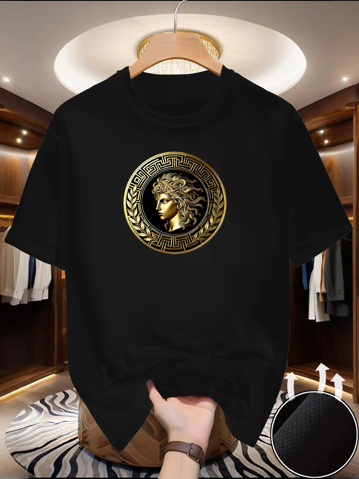 Men's Side face beauty print T-shirt Summer Outdoor Casual Sports Quick Drying Short Sleeve Top Europe Size Men Clothing for Son