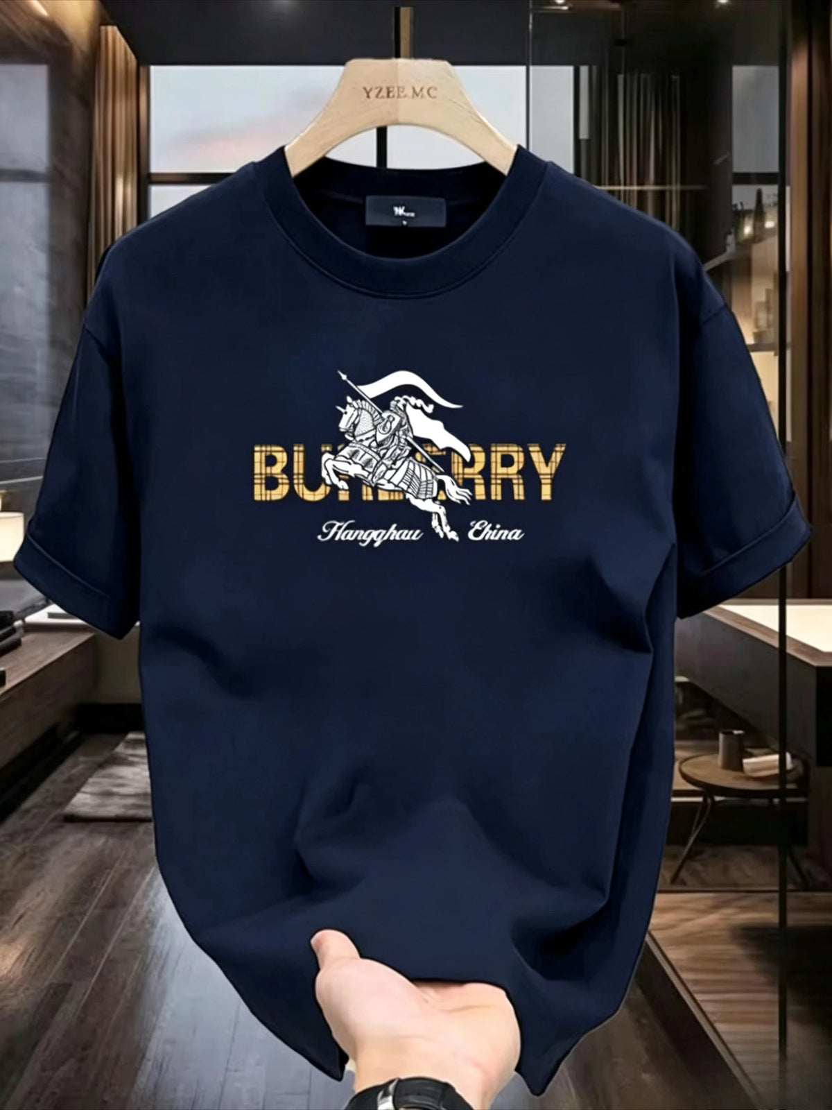 Men's  Women's Cotton Luxurious Letter Print T-shirts Short-sleeved T-shirts High-quality Sleeved Shirts Street Fashion Apparel