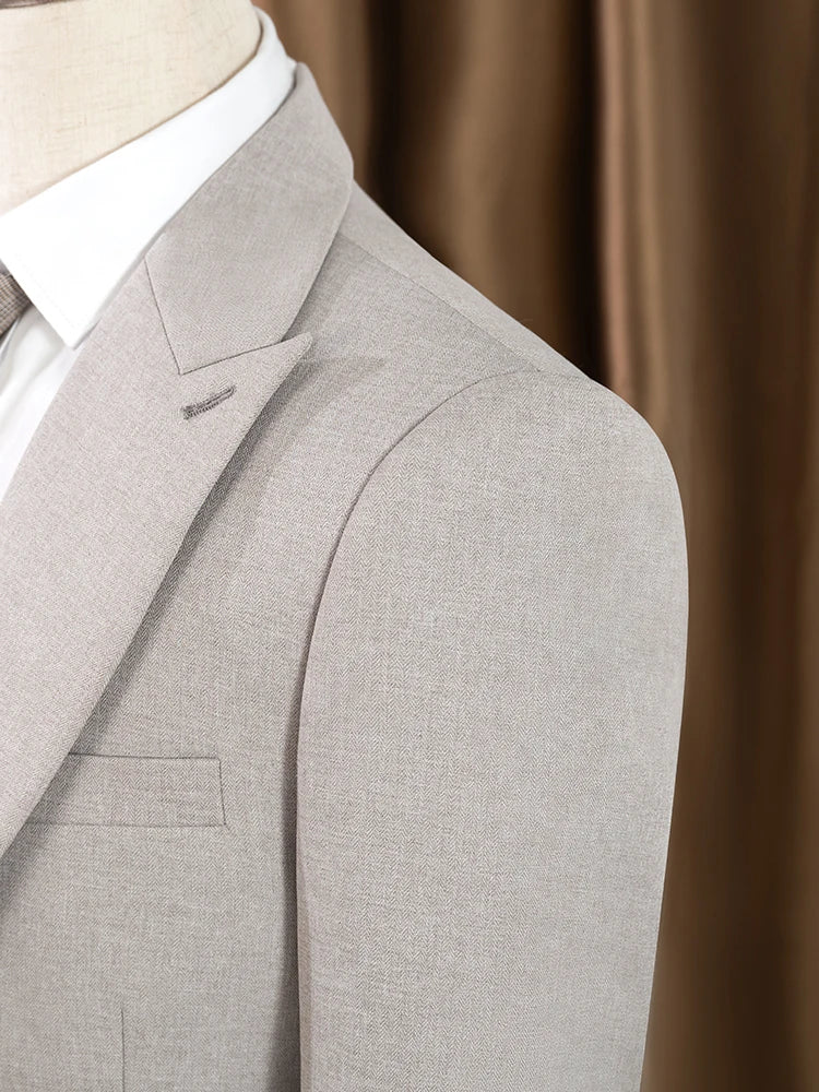Elegant Man Suits High Quality 3 Piece (Jacket + Vest + Pants) Slim Fit Formal Office and Leisure Banquet Groom's Suit